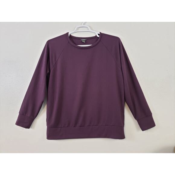 (9) Eddie Bauer Women's Sweatshirt Size L Sweater Purple Crew Neck Long Sleeve - Picture 1 of 5